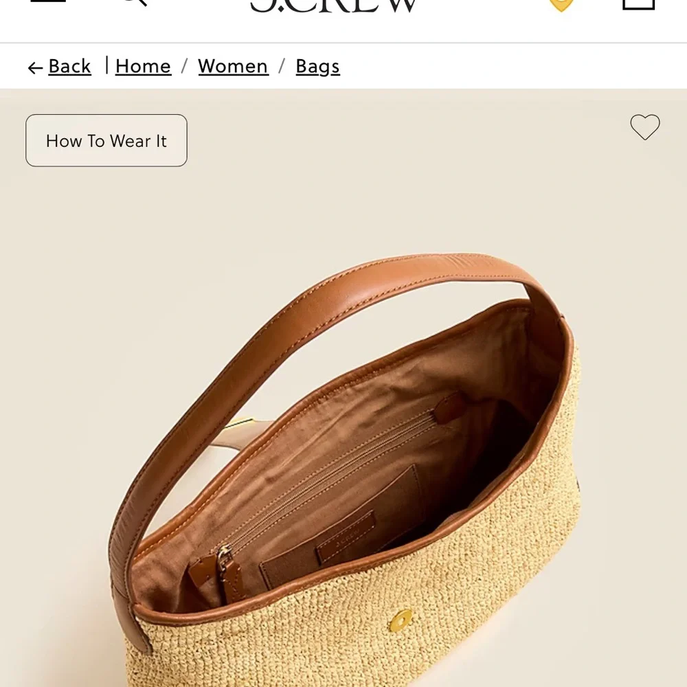 J. Crew Tan and Brown Textured Shoulder Bag - Picture 3 of 8